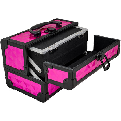 SHANY Chic Makeup Train Case Cosmetic Box Portable Makeup Case Cosmetics Beauty Organizer Jewelry storage with Locks, Multi trays Makeup Storage Box with Makeup Mirror - Aqua