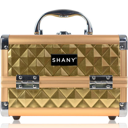 SHANY Chic Makeup Train Case Cosmetic Box Portable Makeup Case Cosmetics Beauty Organizer Jewelry storage with Locks, Multi trays Makeup Storage Box with Makeup Mirror - Aqua