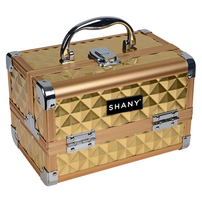 SHANY Chic Makeup Train Case Cosmetic Box Portable Makeup Case Cosmetics Beauty Organizer Jewelry storage with Locks, Multi trays Makeup Storage Box with Makeup Mirror - Aqua