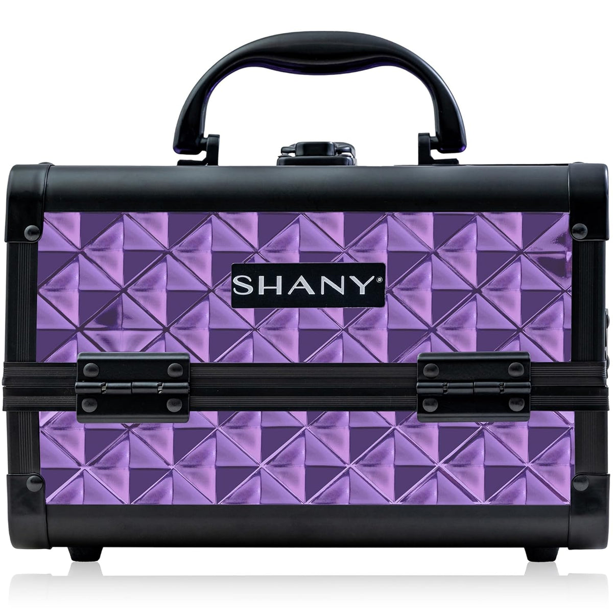 SHANY Chic Makeup Train Case Cosmetic Box Portable Makeup Case Cosmetics Beauty Organizer Jewelry storage with Locks, Multi trays Makeup Storage Box with Makeup Mirror - Aqua