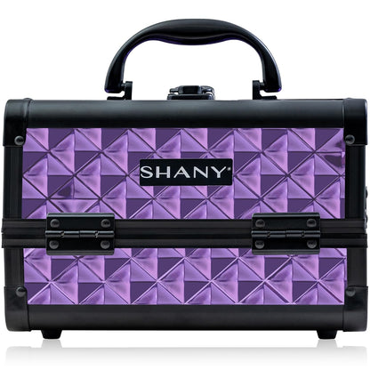 SHANY Chic Makeup Train Case Cosmetic Box Portable Makeup Case Cosmetics Beauty Organizer Jewelry storage with Locks, Multi trays Makeup Storage Box with Makeup Mirror - Aqua