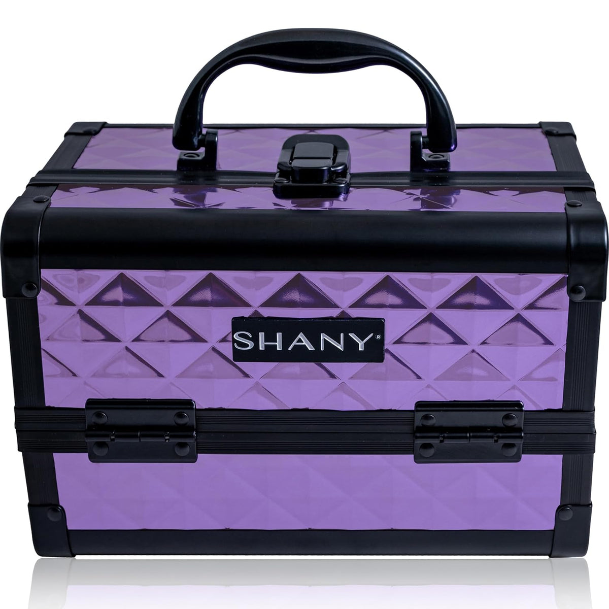 SHANY Chic Makeup Train Case Cosmetic Box Portable Makeup Case Cosmetics Beauty Organizer Jewelry storage with Locks, Multi trays Makeup Storage Box with Makeup Mirror - Aqua