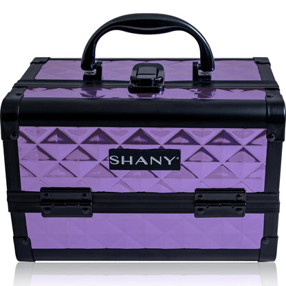 SHANY Chic Makeup Train Case Cosmetic Box Portable Makeup Case Cosmetics Beauty Organizer Jewelry storage with Locks, Multi trays Makeup Storage Box with Makeup Mirror - Aqua