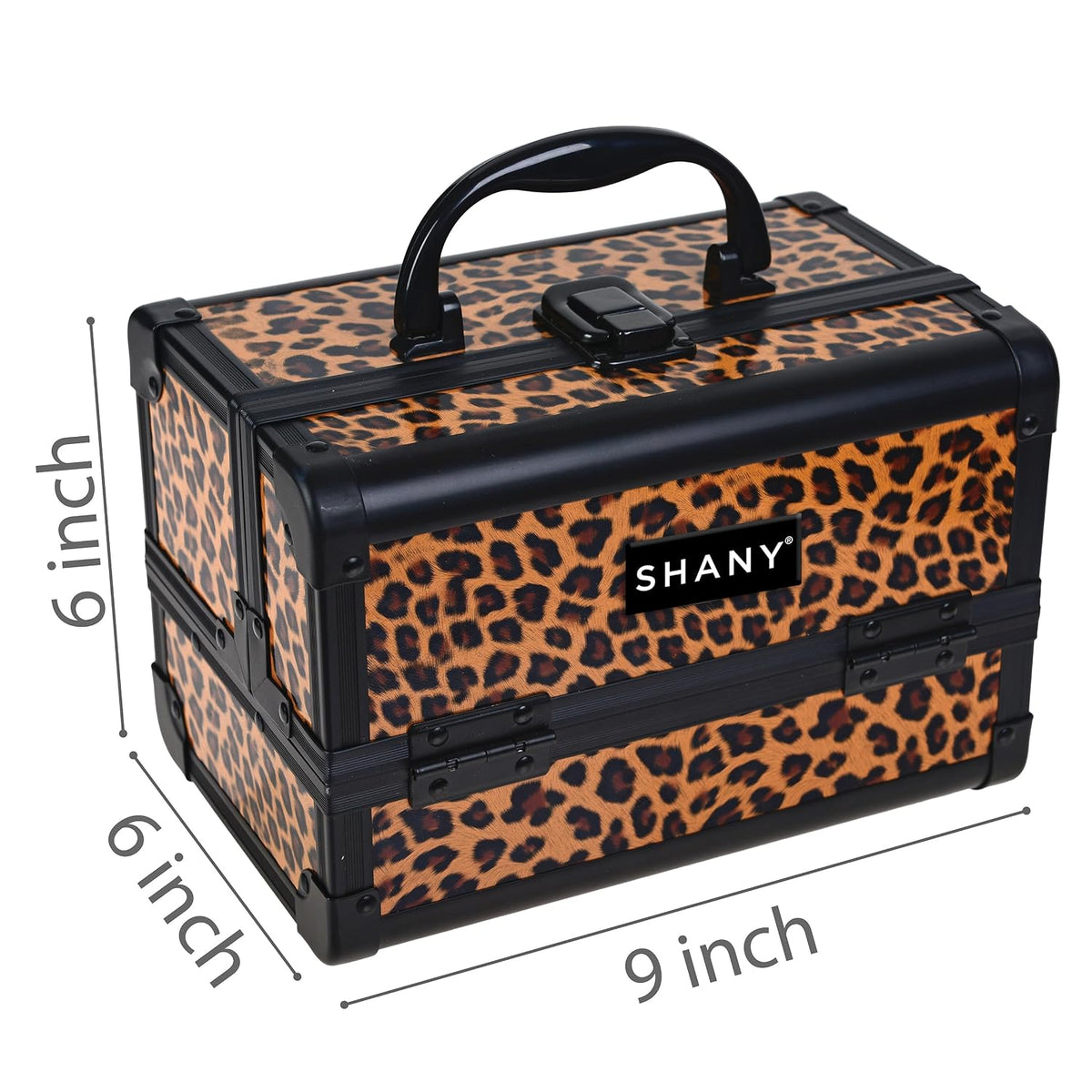 SHANY Chic Makeup Train Case Cosmetic Box Portable Makeup Case Cosmetics Beauty Organizer Jewelry storage with Locks, Multi trays Makeup Storage Box with Makeup Mirror - Aqua