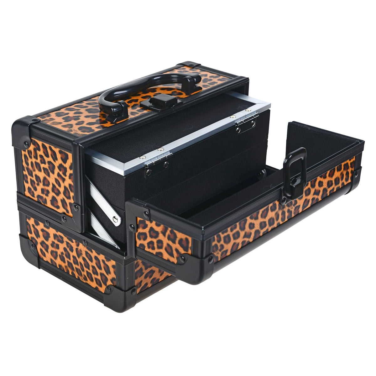 SHANY Chic Makeup Train Case Cosmetic Box Portable Makeup Case Cosmetics Beauty Organizer Jewelry storage with Locks, Multi trays Makeup Storage Box with Makeup Mirror - Aqua
