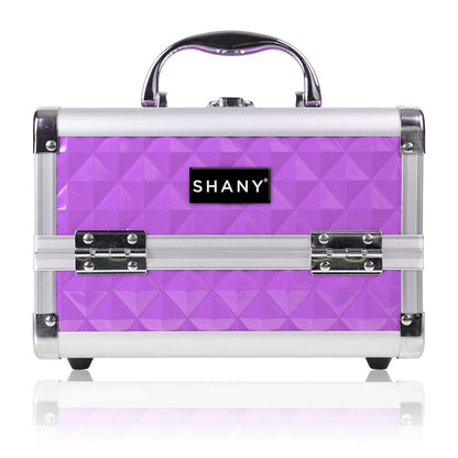 SHANY Chic Makeup Train Case Cosmetic Box Portable Makeup Case Cosmetics Beauty Organizer Jewelry storage with Locks, Multi trays Makeup Storage Box with Makeup Mirror - Aqua