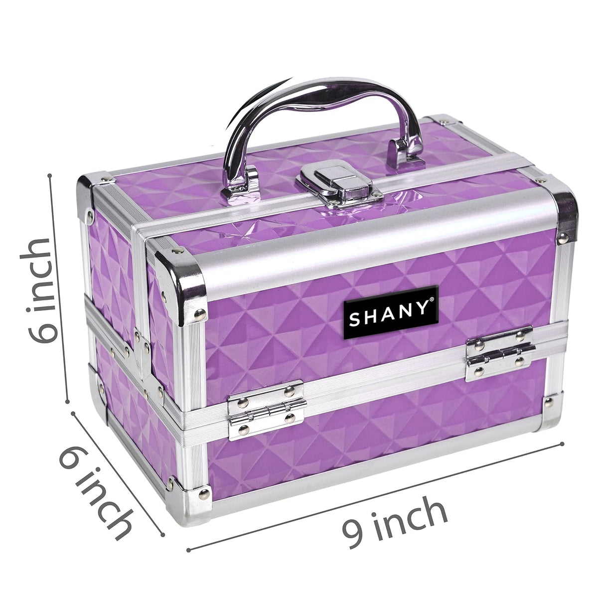 SHANY Chic Makeup Train Case Cosmetic Box Portable Makeup Case Cosmetics Beauty Organizer Jewelry storage with Locks, Multi trays Makeup Storage Box with Makeup Mirror - Aqua