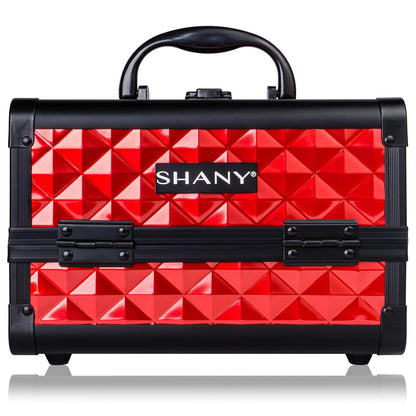 SHANY Chic Makeup Train Case Cosmetic Box Portable Makeup Case Cosmetics Beauty Organizer Jewelry storage with Locks, Multi trays Makeup Storage Box with Makeup Mirror - Aqua