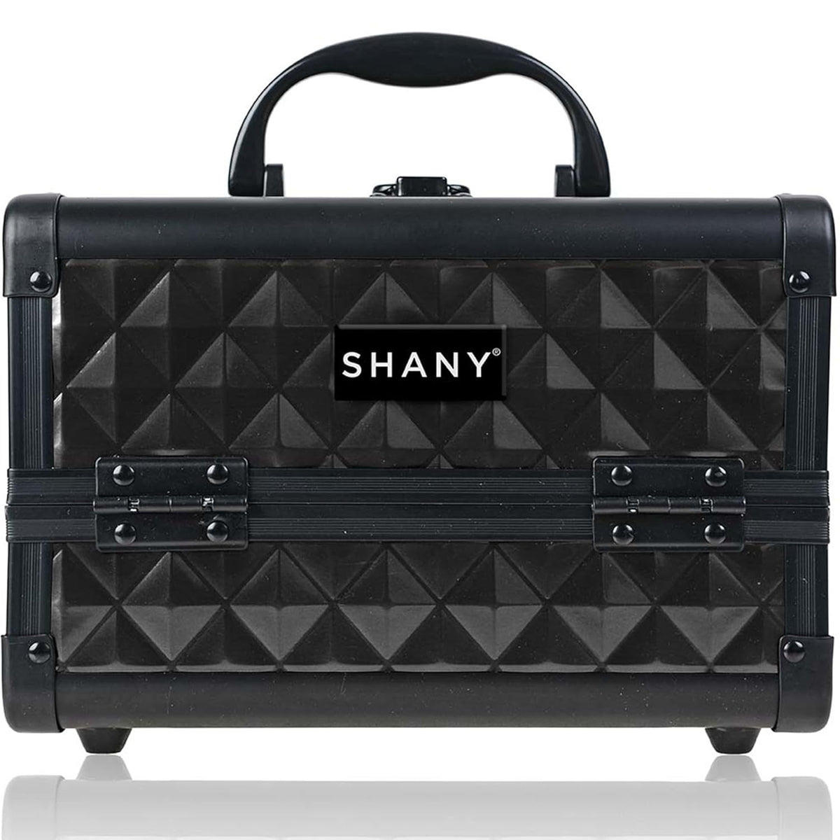 SHANY Chic Makeup Train Case Cosmetic Box Portable Makeup Case Cosmetics Beauty Organizer Jewelry storage with Locks, Multi trays Makeup Storage Box with Makeup Mirror - Aqua