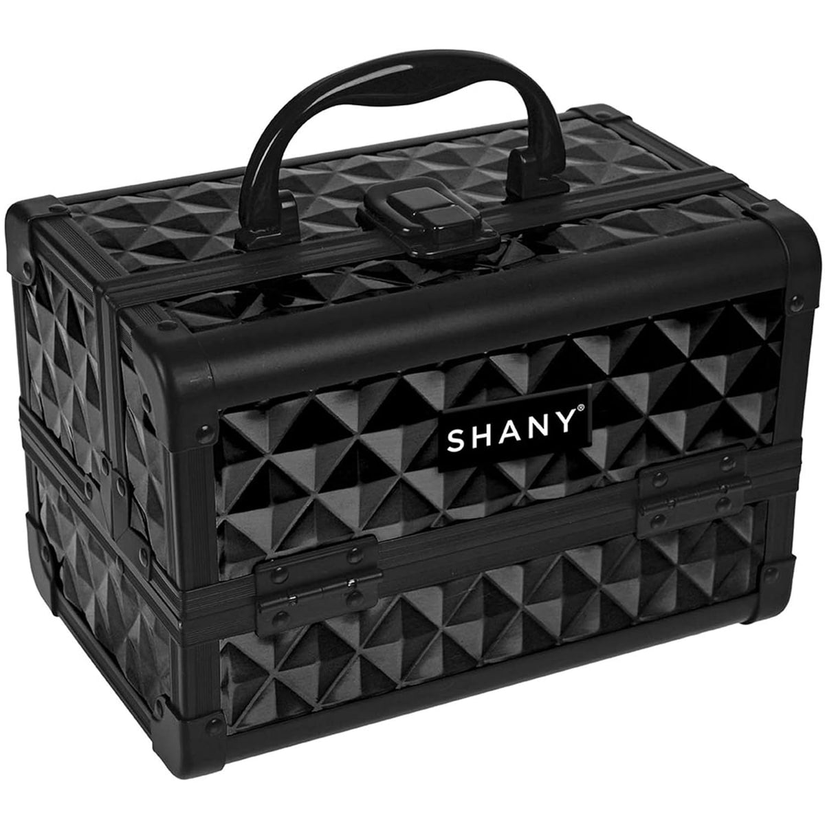 SHANY Chic Makeup Train Case Cosmetic Box Portable Makeup Case Cosmetics Beauty Organizer Jewelry storage with Locks, Multi trays Makeup Storage Box with Makeup Mirror - Aqua