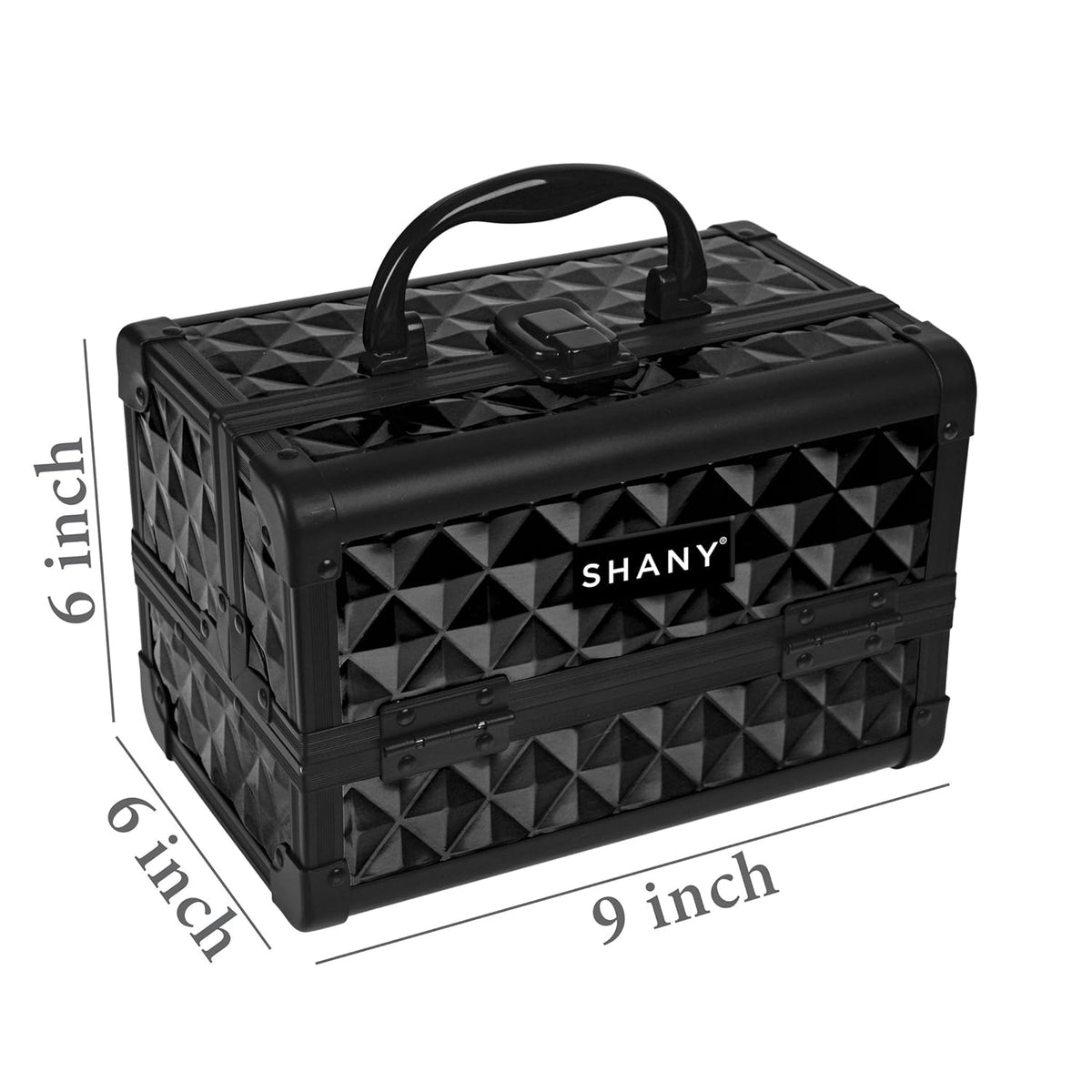 SHANY Chic Makeup Train Case Cosmetic Box Portable Makeup Case Cosmetics Beauty Organizer Jewelry storage with Locks, Multi trays Makeup Storage Box with Makeup Mirror - Aqua
