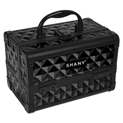 SHANY Chic Makeup Train Case Cosmetic Box Portable Makeup Case Cosmetics Beauty Organizer Jewelry storage with Locks, Multi trays Makeup Storage Box with Makeup Mirror - Aqua