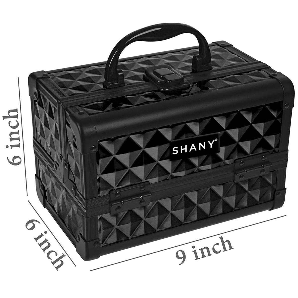 SHANY Chic Makeup Train Case Cosmetic Box Portable Makeup Case Cosmetics Beauty Organizer Jewelry storage with Locks, Multi trays Makeup Storage Box with Makeup Mirror - Aqua