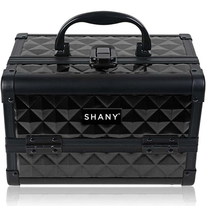 SHANY Chic Makeup Train Case Cosmetic Box Portable Makeup Case Cosmetics Beauty Organizer Jewelry storage with Locks, Multi trays Makeup Storage Box with Makeup Mirror - Aqua