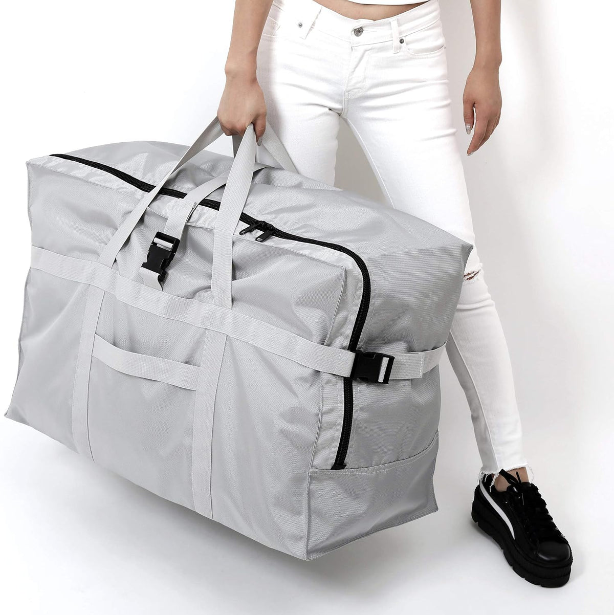 Extra Large Travel Duffel Bag with Trolley Sleeve Weekender Overnight Carry On Checked Luggage Bag Oversized Carry On Checked Luggage Bag Hospital Bag Tote Handbag Bag Anti Theft Travel Tote 28'',120L