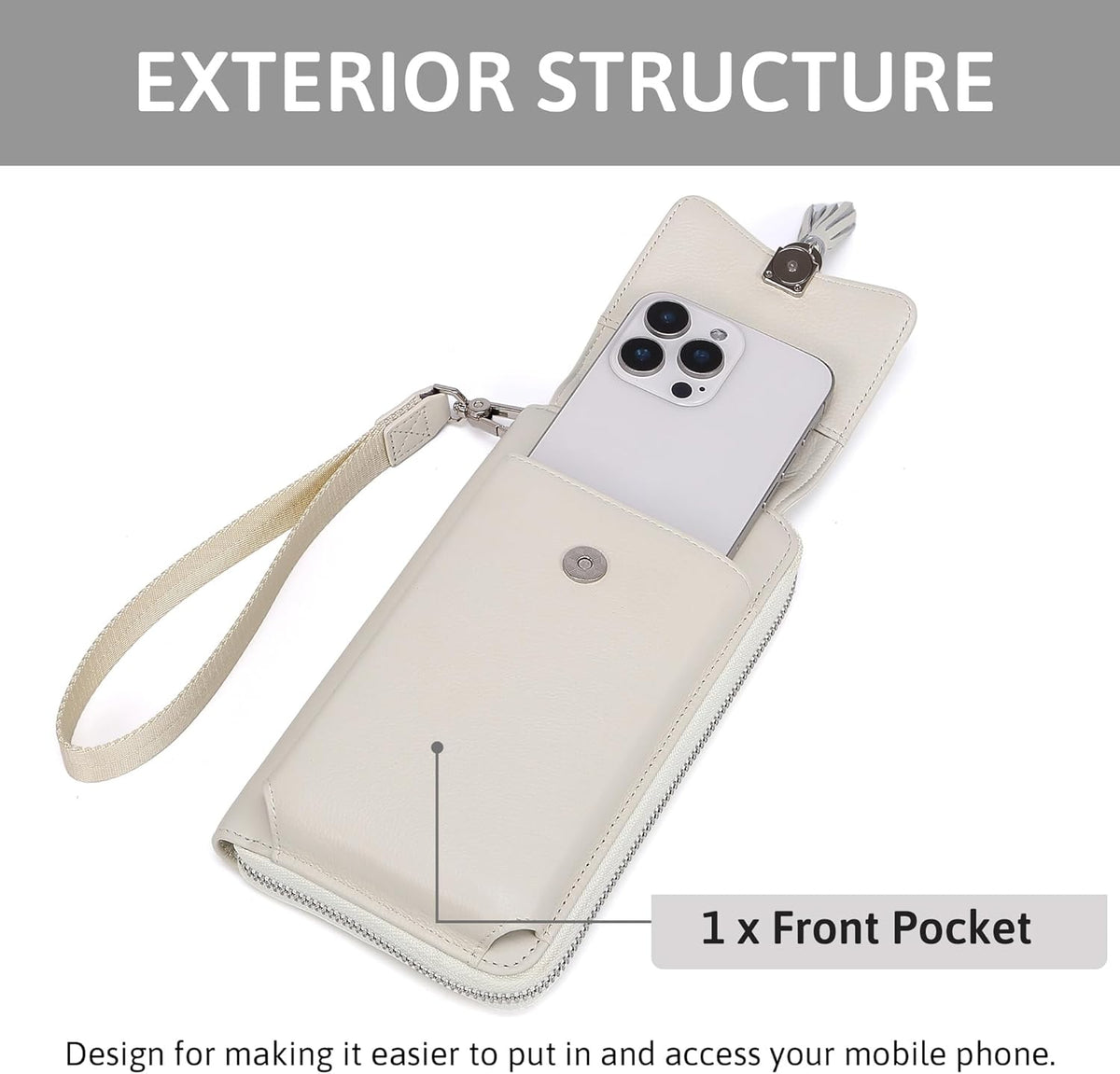 Small Crossbody Bags for Women Leather Phone Purse RFID Credit Cards Wallet with Adjustable Strap