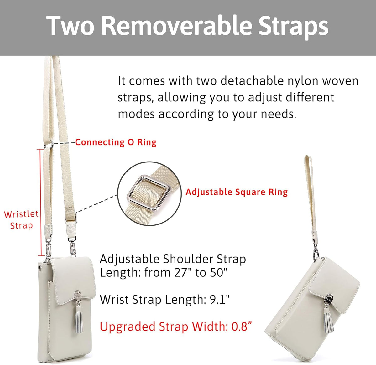 Small Crossbody Bags for Women Leather Phone Purse RFID Credit Cards Wallet with Adjustable Strap