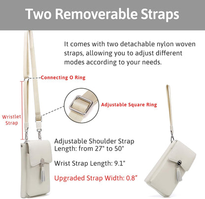 Small Crossbody Bags for Women Leather Phone Purse RFID Credit Cards Wallet with Adjustable Strap