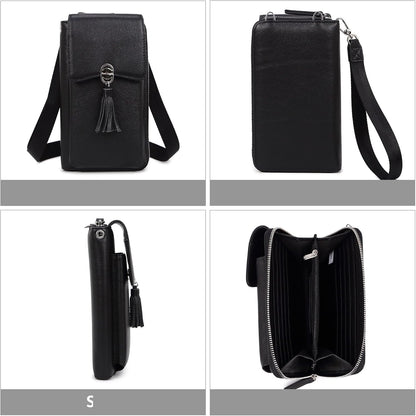 Small Crossbody Bags for Women Leather Phone Purse RFID Credit Cards Wallet with Adjustable Strap
