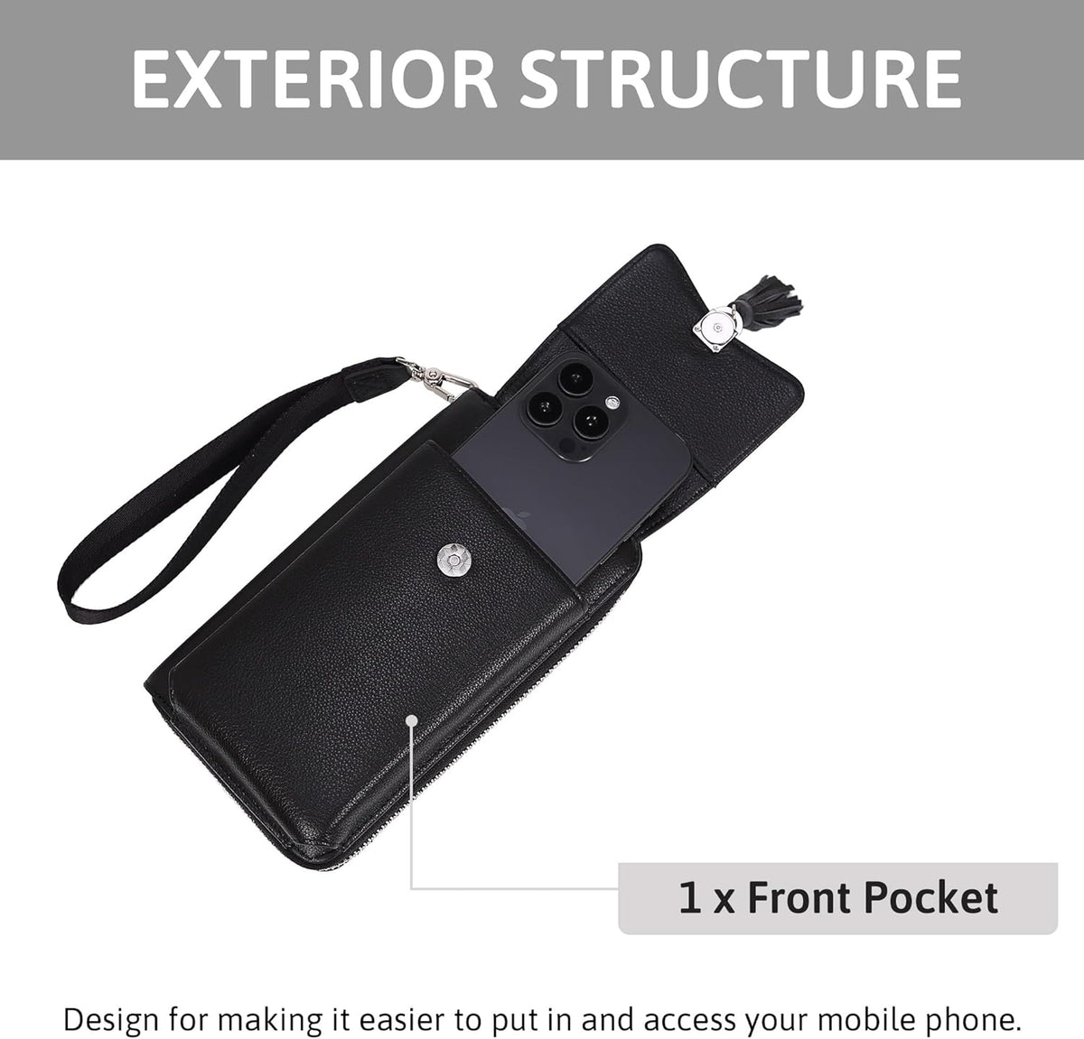 Small Crossbody Bags for Women Leather Phone Purse RFID Credit Cards Wallet with Adjustable Strap