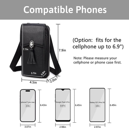 Small Crossbody Bags for Women Leather Phone Purse RFID Credit Cards Wallet with Adjustable Strap