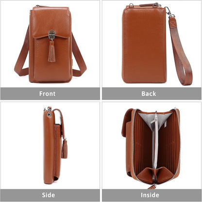 Small Crossbody Bags for Women Leather Phone Purse RFID Credit Cards Wallet with Adjustable Strap