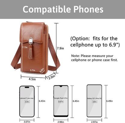 Small Crossbody Bags for Women Leather Phone Purse RFID Credit Cards Wallet with Adjustable Strap