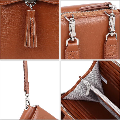 Small Crossbody Bags for Women Leather Phone Purse RFID Credit Cards Wallet with Adjustable Strap