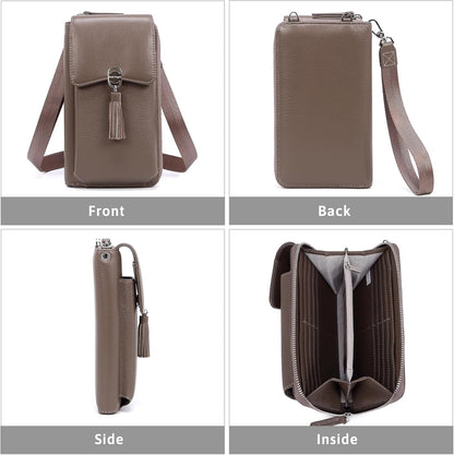Small Crossbody Bags for Women Leather Phone Purse RFID Credit Cards Wallet with Adjustable Strap