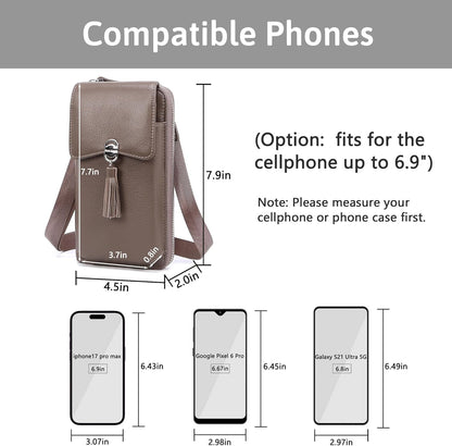 Small Crossbody Bags for Women Leather Phone Purse RFID Credit Cards Wallet with Adjustable Strap