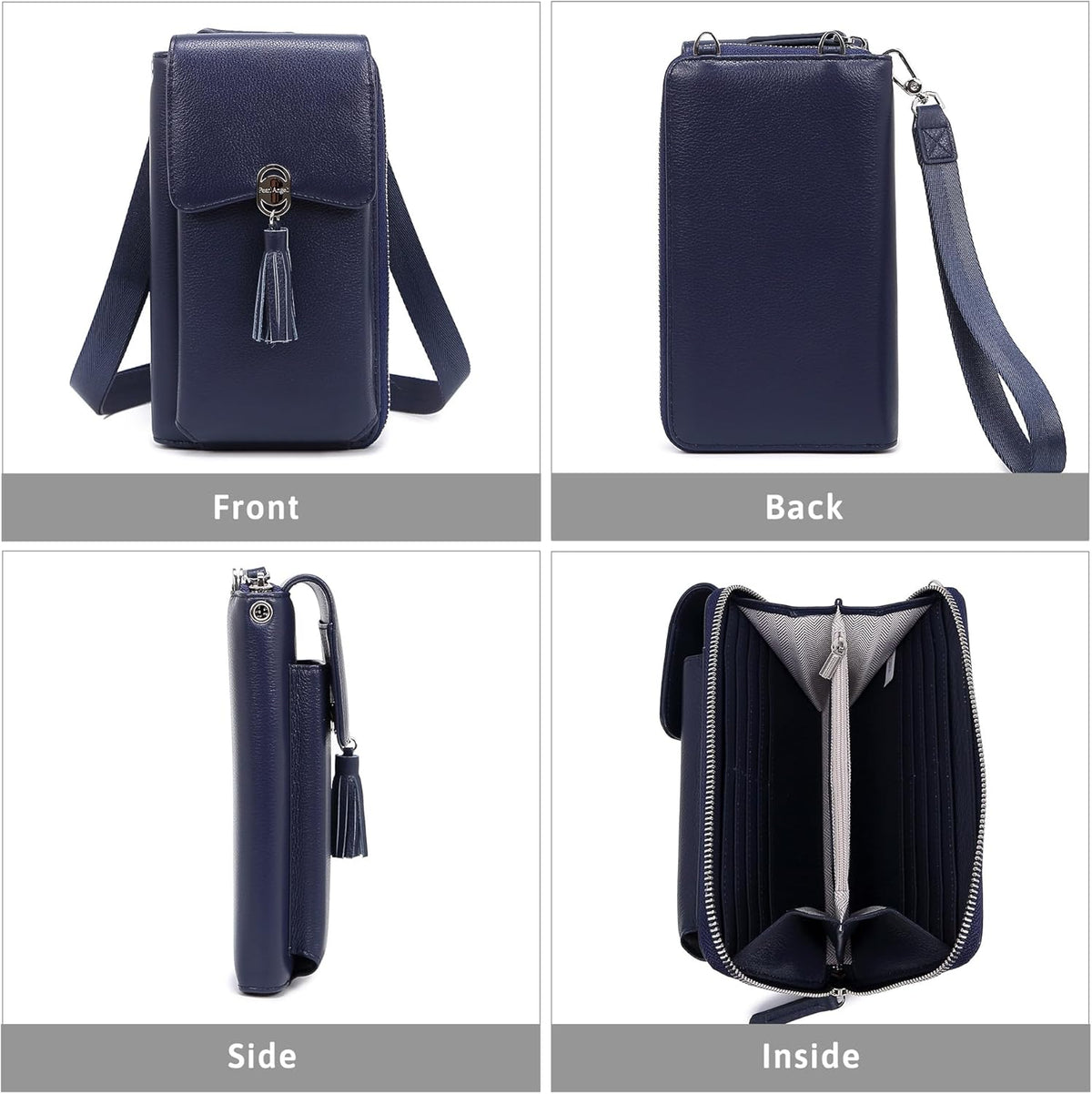 Small Crossbody Bags for Women Leather Phone Purse RFID Credit Cards Wallet with Adjustable Strap
