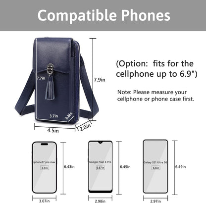 Small Crossbody Bags for Women Leather Phone Purse RFID Credit Cards Wallet with Adjustable Strap