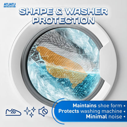 2-Pack Shoe Washing Machine Bag, 360° Deep Shoe Laundry Bag for Washer, Reusable Mesh Shoe Bag with Secure Zipper, Easy Clean Shoe Bag for Sneakers, Tennis Shoes & Gym Trainers