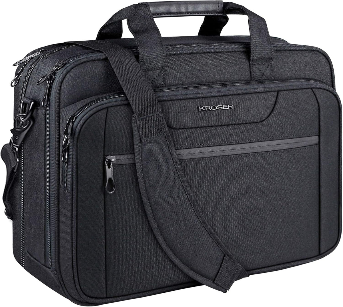 Laptop Bag Expandable Laptop Briefcase Fits Up to 17.3 Inch Laptop Water-Repellent Shoulder Messenger Bag Computer Bag for Travel/Business/Men/Women-Black
