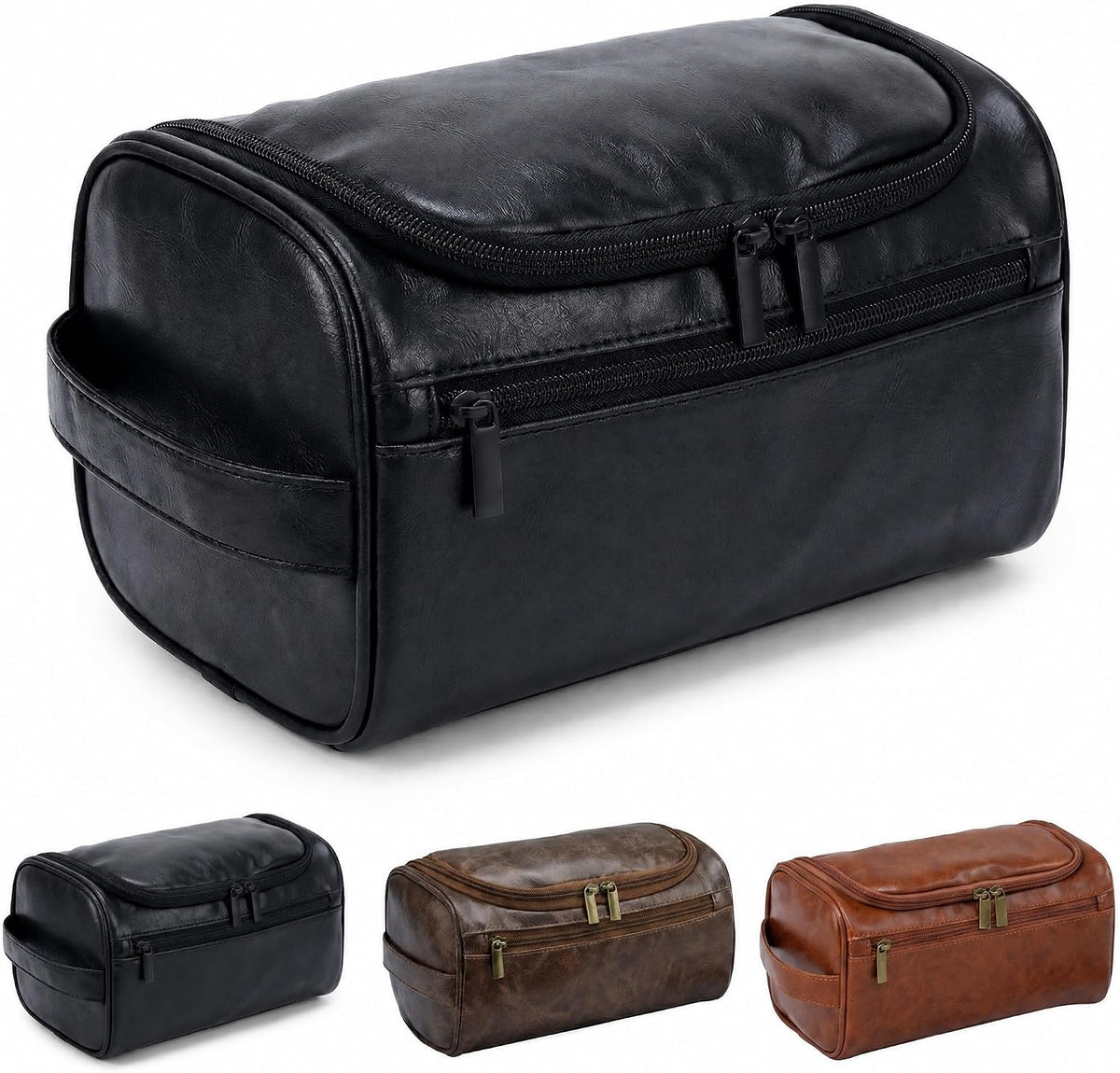Men’s Hanging Toiletry Bag, Large Capacity Travel Dopp Kit Organizer for Business Trip – Waterproof Shaving Bag Multi-Compartment Storage for Grooming Essentials, Bathroom & Gym (Black)
