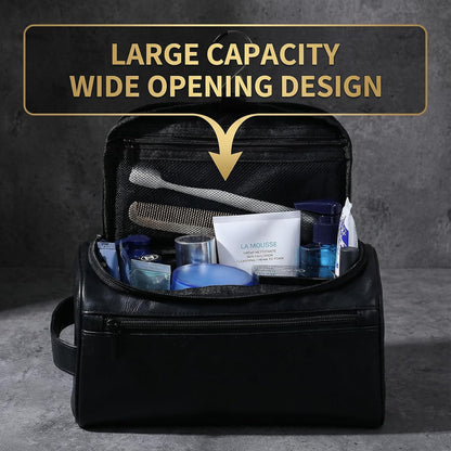 Men’s Hanging Toiletry Bag, Large Capacity Travel Dopp Kit Organizer for Business Trip – Waterproof Shaving Bag Multi-Compartment Storage for Grooming Essentials, Bathroom & Gym (Black)