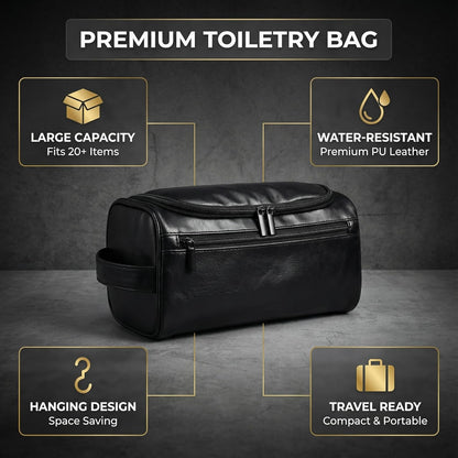 Men’s Hanging Toiletry Bag, Large Capacity Travel Dopp Kit Organizer for Business Trip – Waterproof Shaving Bag Multi-Compartment Storage for Grooming Essentials, Bathroom & Gym (Black)