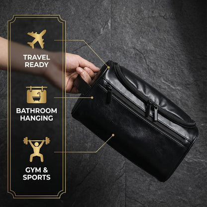 Men’s Hanging Toiletry Bag, Large Capacity Travel Dopp Kit Organizer for Business Trip – Waterproof Shaving Bag Multi-Compartment Storage for Grooming Essentials, Bathroom & Gym (Black)