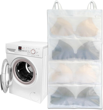 Bra bags for laundry, 2 Pack – Holds 8 A–D Cups, 4-in-1 Cleans, Dries, Stores & Dust-Proof, Bra Washing Bags for Laundry Experience Better Than a Single Washing Net