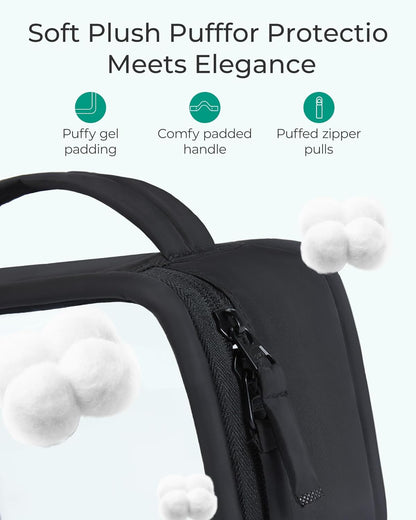 TSA-Approved Toiletry Bag, Large Opening Clear Makeup Bag with Handle, Quart Sized Travel Toiletry Bag, Carry-On Airline Compliant for Men and Women (Black)