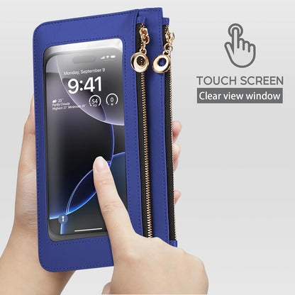 Small Crossbody Bags for Women Cell Phone Purse Touch Screen Bag Clutch Vegan Leather 2 in 1 Adjustable Neck Strap and Wrist