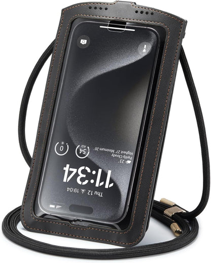 Small Crossbody Bags for Women Cell Phone Purse Touch Screen Bag Clutch Vegan Leather 2 in 1 Adjustable Neck Strap and Wrist