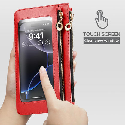 Small Crossbody Bags for Women Cell Phone Purse Touch Screen Bag Clutch Vegan Leather 2 in 1 Adjustable Neck Strap and Wrist