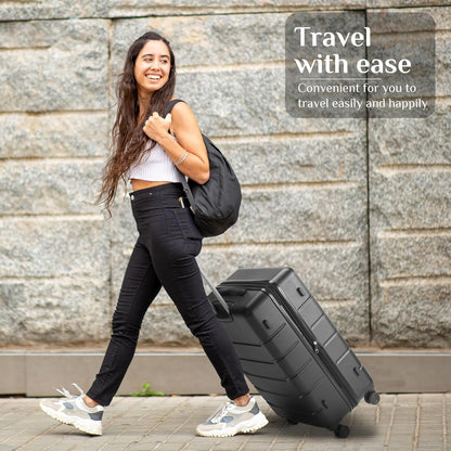 20 Inch Carry-On Luggage, Hardside Suitcase with Spinner Wheels, Lightweight ABS Hard Shell Travel Luggage, TSA Approved Lock, Expandable Small Suitcase for Business & Travel–Olive Green