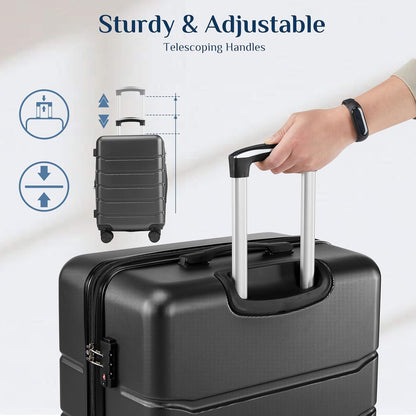 20 Inch Carry-On Luggage, Hardside Suitcase with Spinner Wheels, Lightweight ABS Hard Shell Travel Luggage, TSA Approved Lock, Expandable Small Suitcase for Business & Travel–Olive Green
