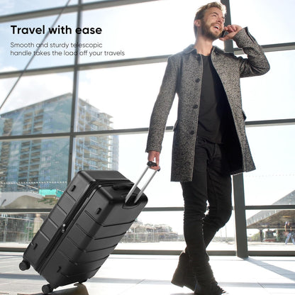 20 Inch Carry-On Luggage, Hardside Suitcase with Spinner Wheels, Lightweight ABS Hard Shell Travel Luggage, TSA Approved Lock, Expandable Small Suitcase for Business & Travel–Olive Green