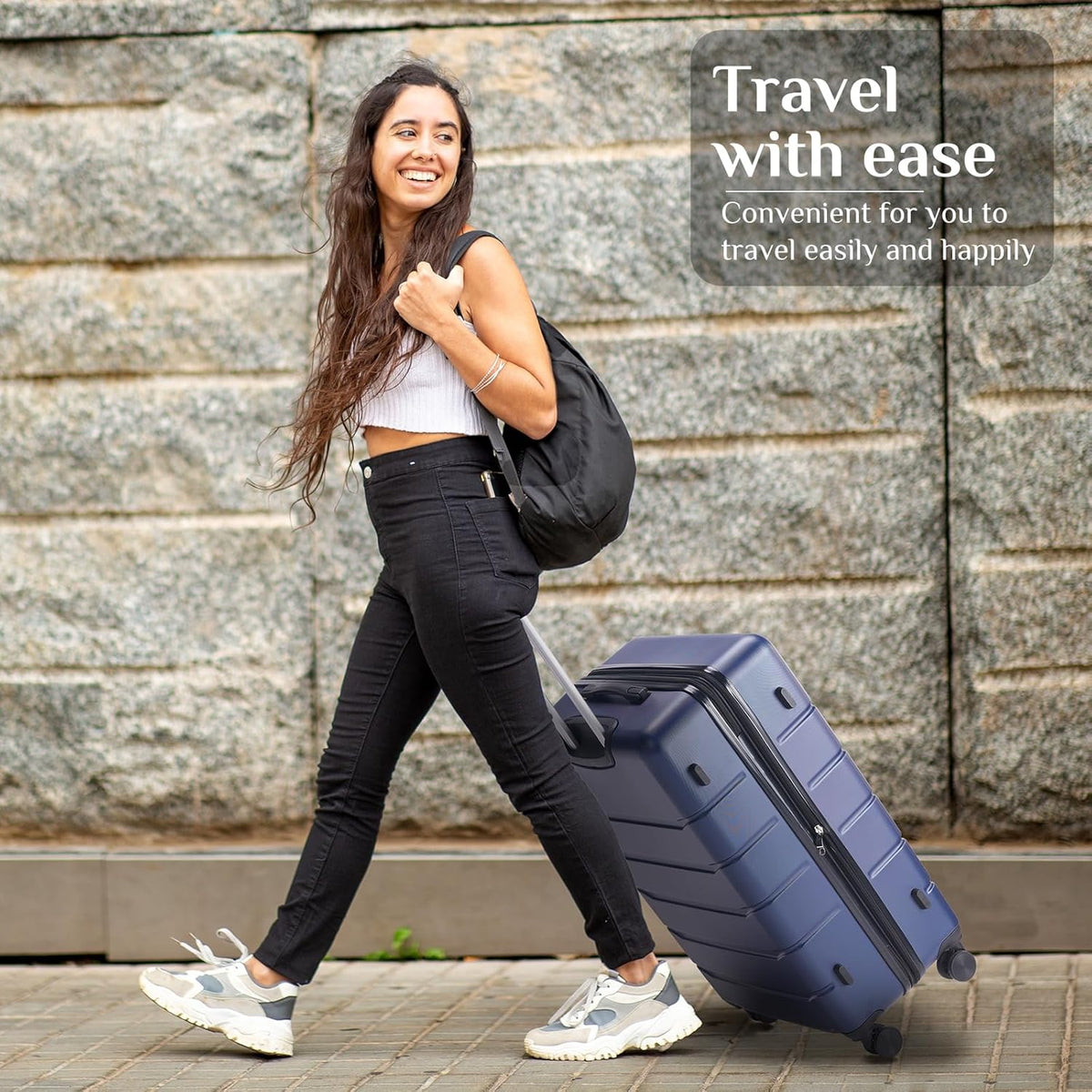 20 Inch Carry-On Luggage, Hardside Suitcase with Spinner Wheels, Lightweight ABS Hard Shell Travel Luggage, TSA Approved Lock, Expandable Small Suitcase for Business & Travel–Olive Green