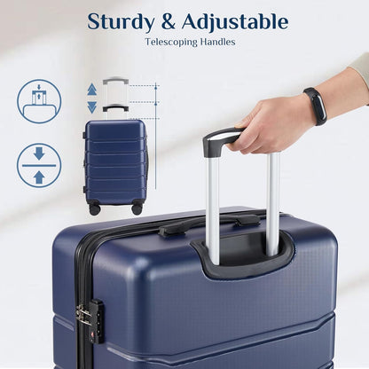 20 Inch Carry-On Luggage, Hardside Suitcase with Spinner Wheels, Lightweight ABS Hard Shell Travel Luggage, TSA Approved Lock, Expandable Small Suitcase for Business & Travel–Olive Green