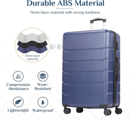 20 Inch Carry-On Luggage, Hardside Suitcase with Spinner Wheels, Lightweight ABS Hard Shell Travel Luggage, TSA Approved Lock, Expandable Small Suitcase for Business & Travel–Olive Green