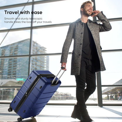 20 Inch Carry-On Luggage, Hardside Suitcase with Spinner Wheels, Lightweight ABS Hard Shell Travel Luggage, TSA Approved Lock, Expandable Small Suitcase for Business & Travel–Olive Green
